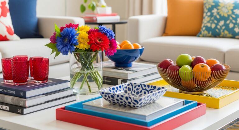 17 Bright Colorful Living Room Table Decor Ideas