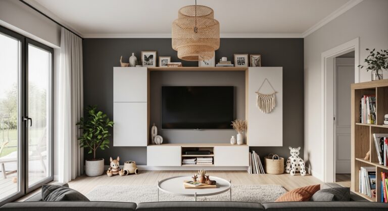 How to Design Living Room TV Wall for Kids Easily