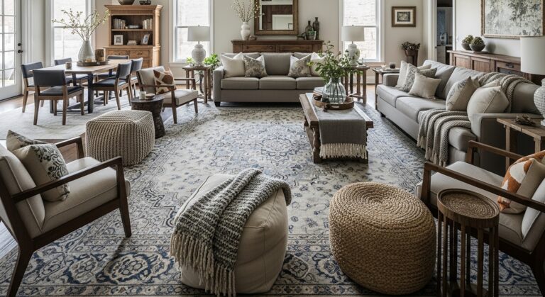 How to Make Living Room Rug Beautiful