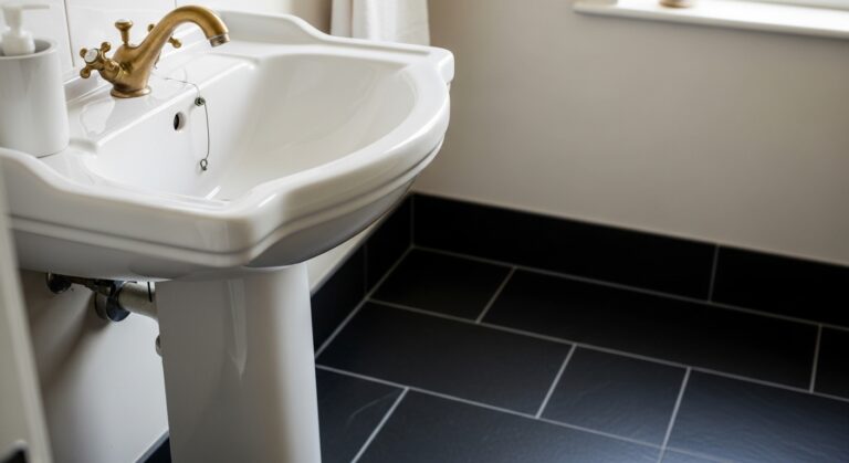 10 Rich Bathroom Dark Floor Color Ideas