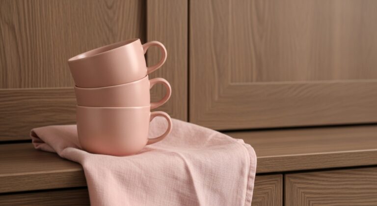 7 Warm Pink Kitchen Decor Ideas with Brown Cabinets