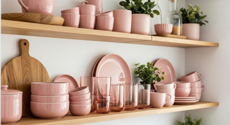 10 Lovely Kitchen Shelf Pink Decor Ideas to Copy