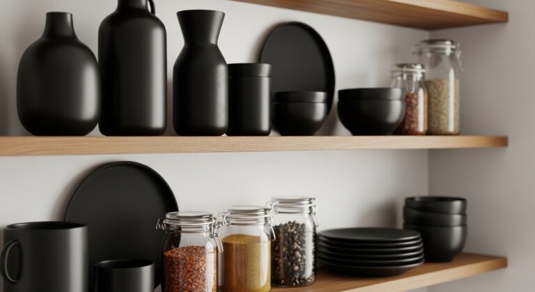 23 Bold Black Kitchen Shelf Decor Ideas to Try