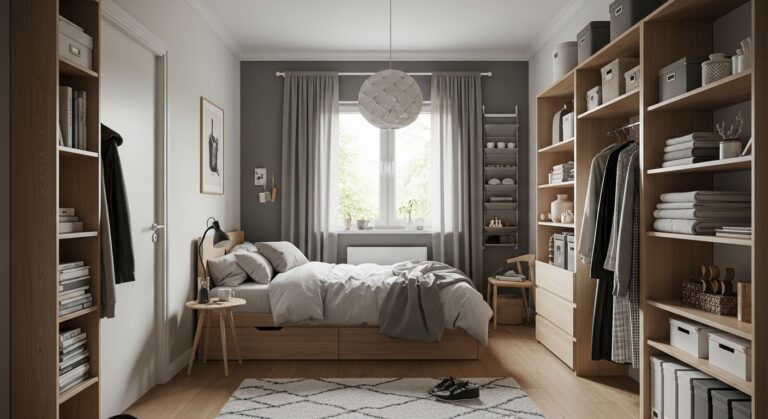 How to Save Space in a Small Bedroom for Storage Easily
